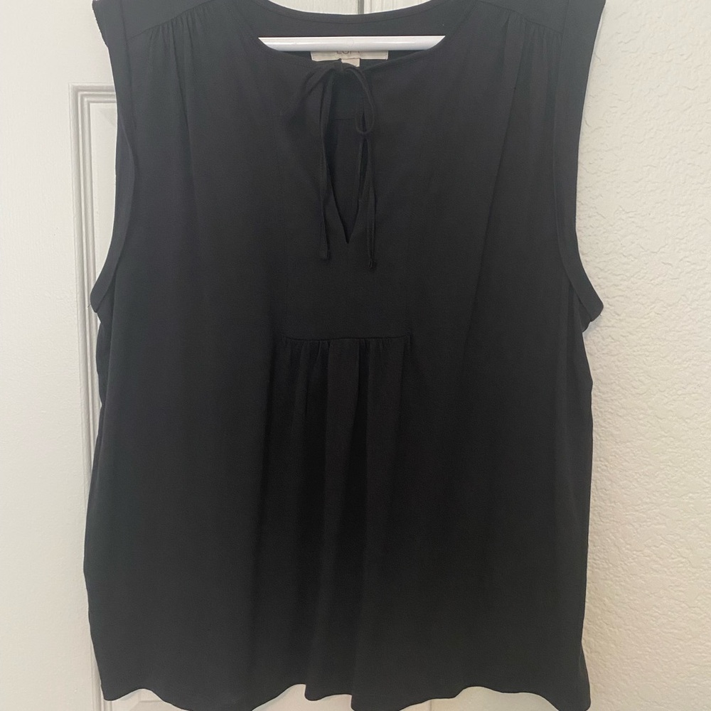 LOFT Elegant Black Sleeveless Blouse